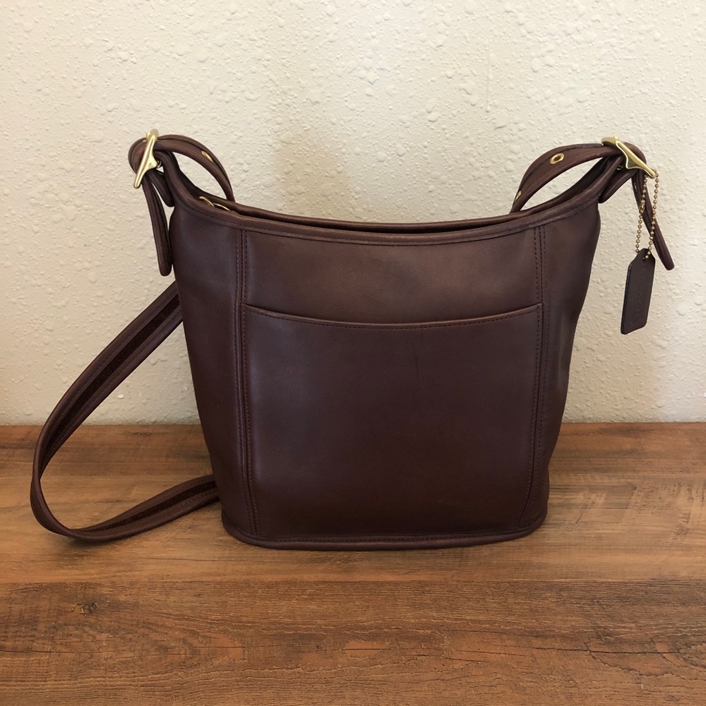 VINTAGE COACH LEGACY SHOULDER BAG BROWN LEATHER 9816